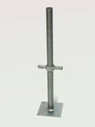 Scaffold Base Jacks 4 TONNE BASE JACK  - WEIGHT 3.4KG - SIZE 38.1MM X 4.00MM X 650MM LONG -  BASE PLATE 150 X 150 X 5MM  4 HOLES AT 7.9MM DIA - HOLE CENTRES 115MM
