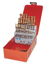 Dormer A095 203 41 piece HSS TiN straight shank jobber drill set, in metal case.