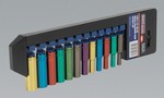Multi-Coloured Deep Socket Set 12pc 1/4”Sq Drive Metric