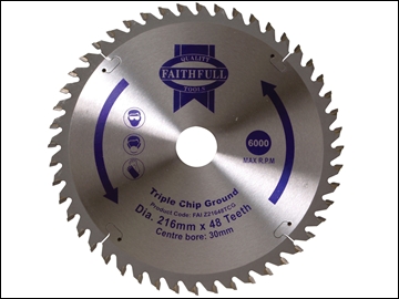 Circular Saw Blade TCT 216 x 30 x 48 Tooth Tcg