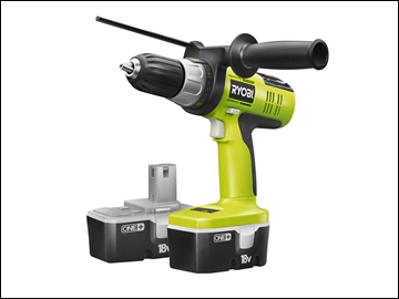 RYOBI CDI-18022N Green Cordless Combi Drill 18 Volt 2 NiCD Batteries