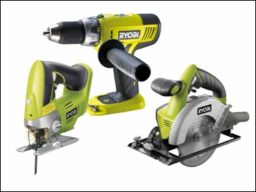 RYOBI CDDI-LSC-CJS Cordless Combi Drill + Circlar Saw + Jigsaw 18 Volt NiCD Batteries