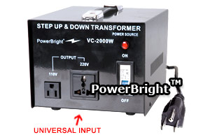 VC2000W STEP UP AND DOWN VOLTAGE TRANSFORMERS