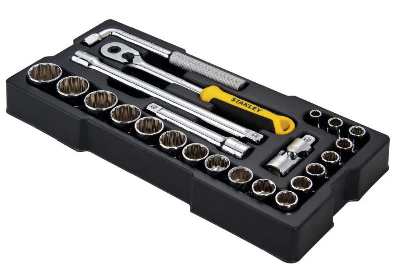 Stanley 1/2in Drive 12 Point Metric Socket Module 23 Piece