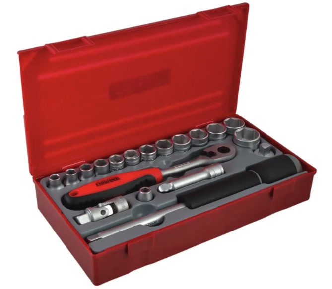 Teng Tools TT3819 Regular Metric Socket Set, 19 Piece - 3/8in Drive
