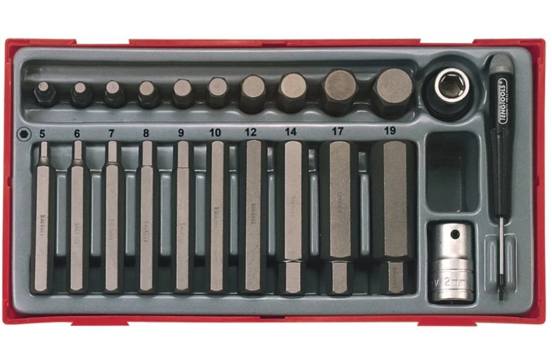 Teng Tools TTHEX23 Metric Hex Bit Socket Set, 23 Piece - 1/2in Drive
