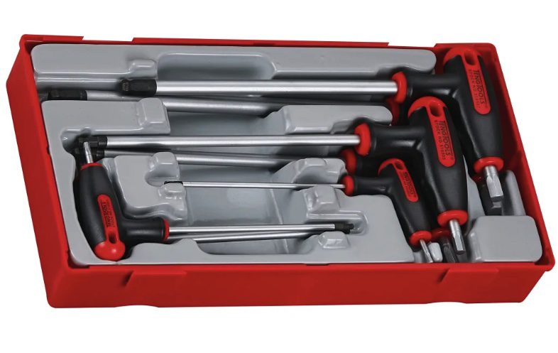 Teng Tools TTHEX7 Metric Hex T-Handle Driver Set, 7 Piece