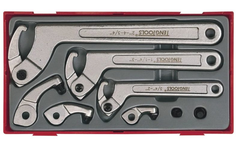 Teng Tools TTHP08 Hook & Pin Wrench Set, 8 Piece
