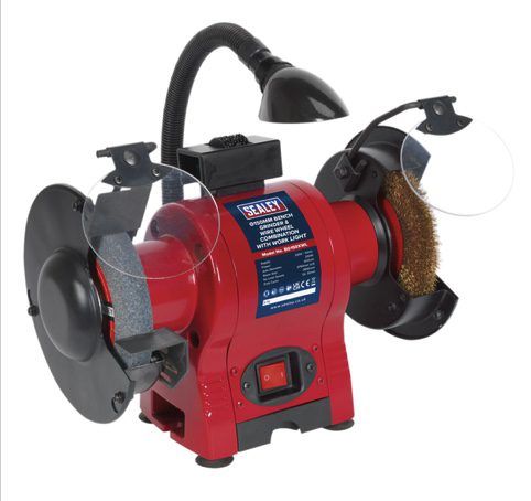 150mm Bench Grinder & Wire Wheel Combination with Worklight 250W/230V