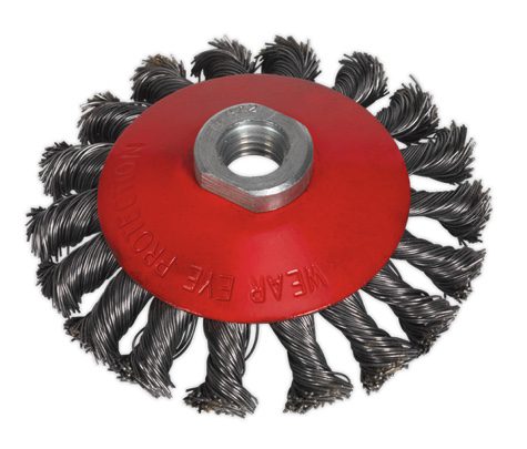 100mm Conical Wire Brush M14 x 2mm