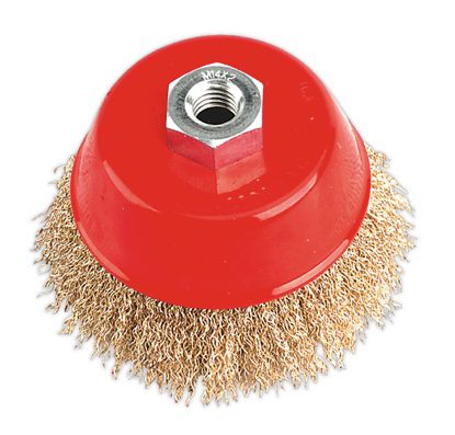 Brassed Steel Crimped Wire Cup Brush M14 x 2mm