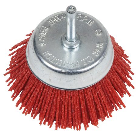75mm Nylon Filament Cup Brush with 6mm Shaft