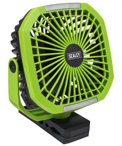 8" Small Portable Clip Fan with Worklight 4-Speed