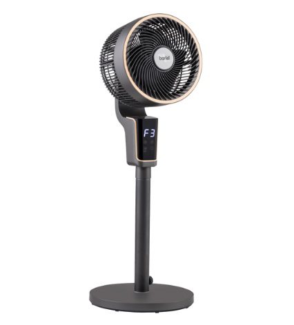 Baridi 12" Pedestal Fan with Remote Control & 12hr Timer 230V - Grey
