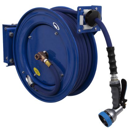 Heavy-Duty Retractable Water Hose Reel 15m 13mm ID Rubber Hose