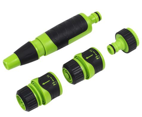 Deluxe Soft-Touch Hose Nozzle & Connector Set 4pc