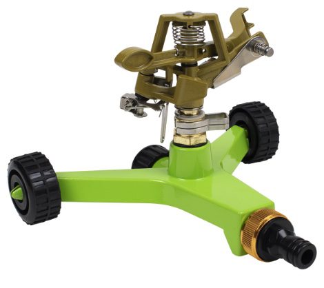 Pulsating Sprinkler with Metal Wheeled Base