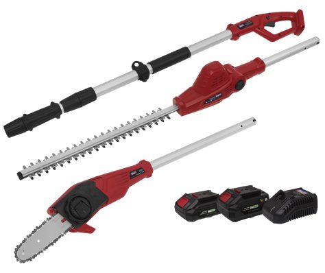 SV20 Series Cordless Telescopic Hedge Trimmer & Chainsaw Kit 20V - 2 Batteries