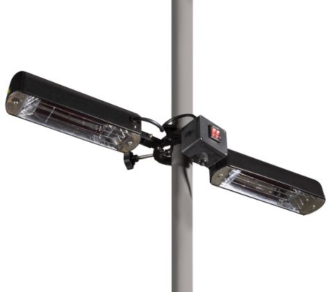 Dellonda Folding Parasol/Gazebo/Patio Outdoor Infrared Heater, Two Panels, Extra Long 5M Cable, 1600W