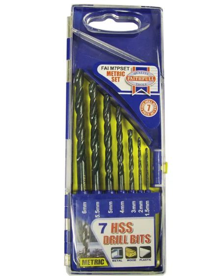 HSS Drill Bit Set, 7 Piece (1.5-6.0mm)