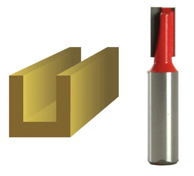 Straight Cutter Router Bit TCT Two Flute, 1/2in Shank
